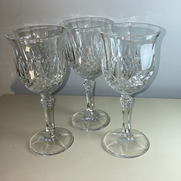 Dining Vintage Lead Crystal Wine Glasses Set Of Three Poshmark